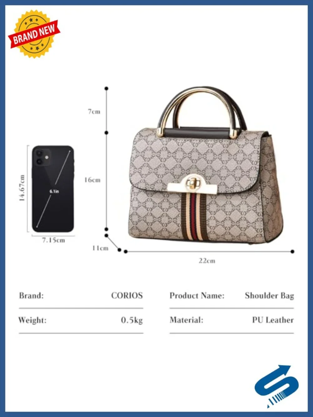 PU Leather Satchel Handbag Women's Top-Handle Shoulder Crossbody Bag